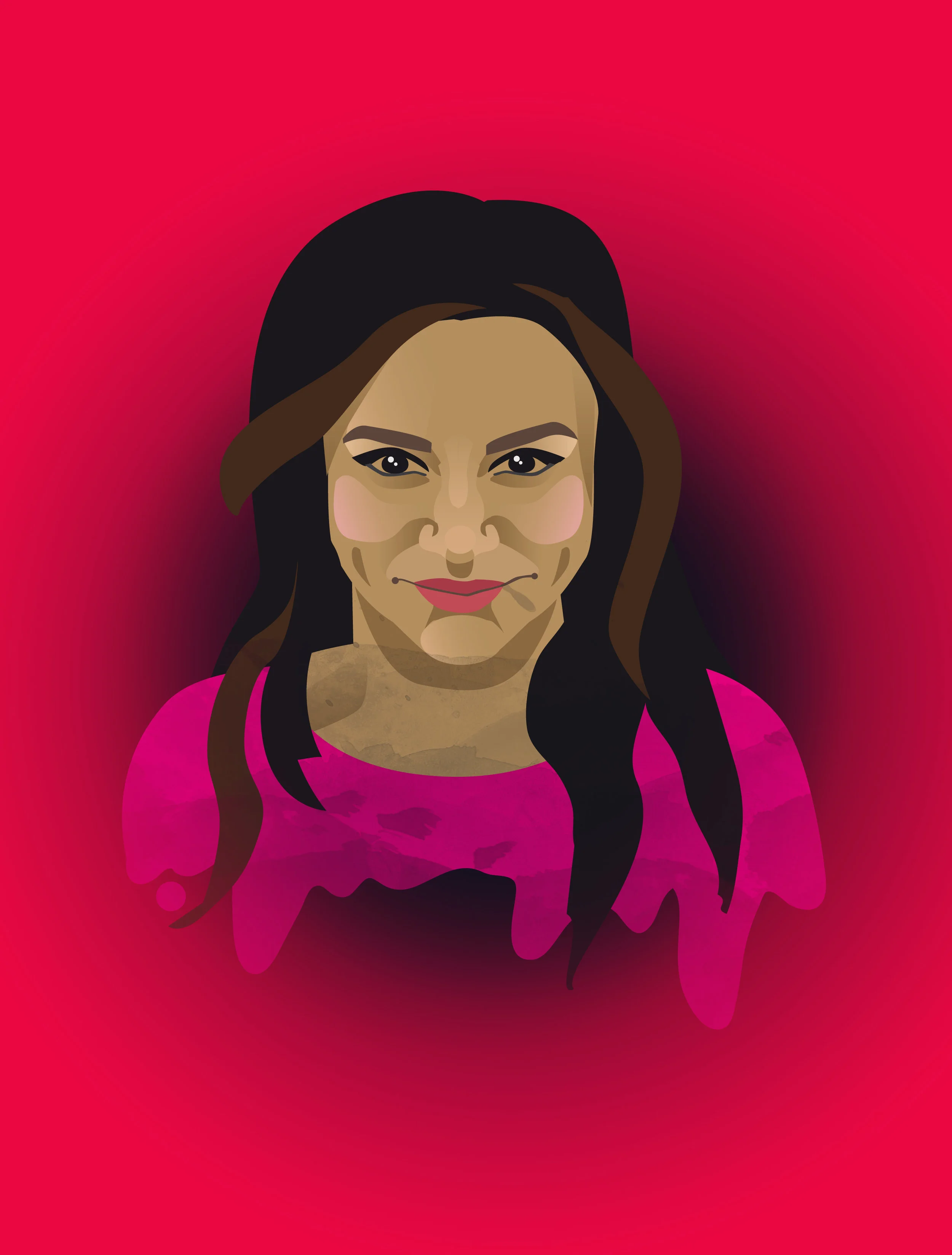 Illustration, Annika Metze, Vektor, Illustrator, Mindy Kaling, Celebrity, Hollywood, Portrait, Star, Independent film, indie, feminism, comedy, comedian, mindy project