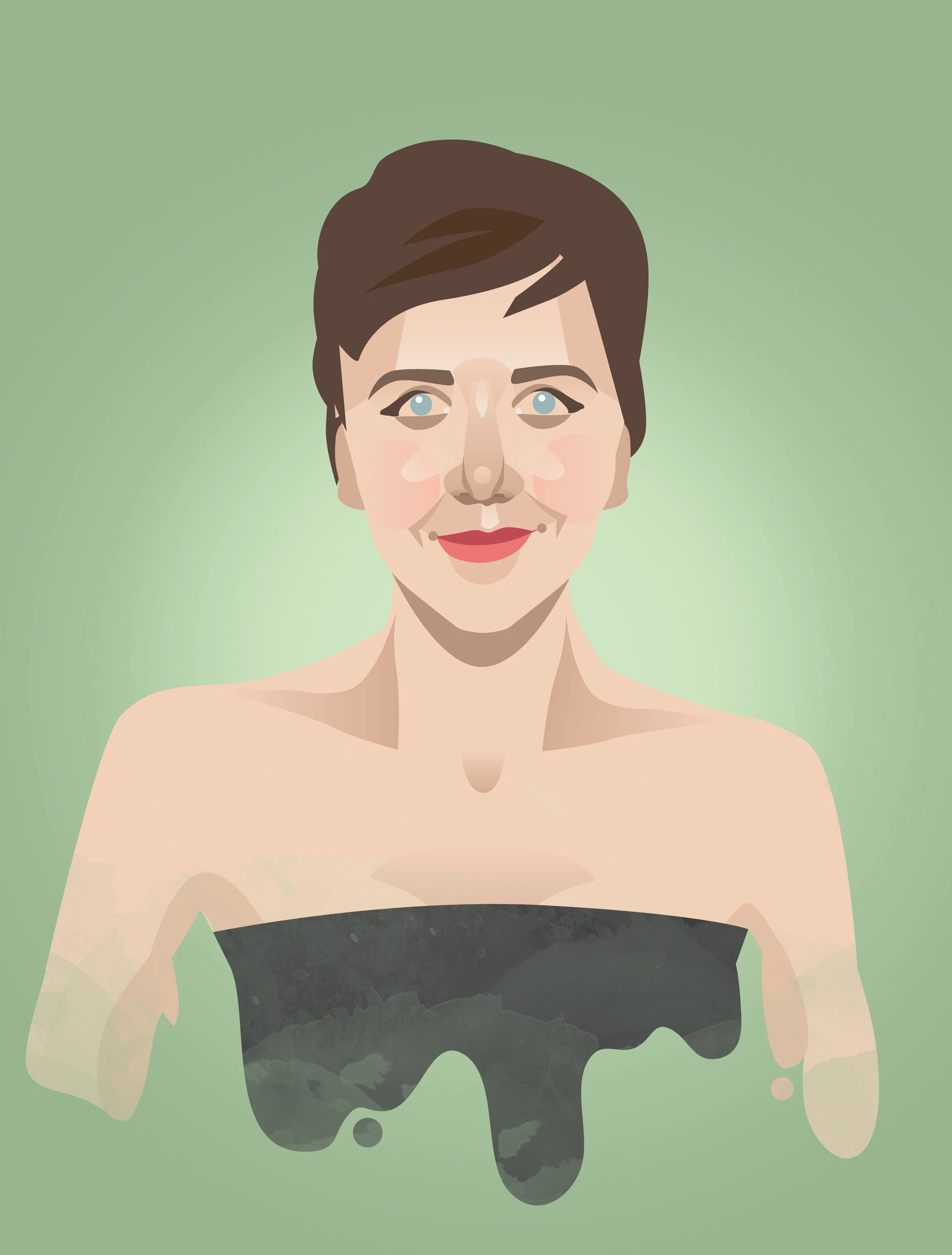 Illustration, Annika Metze, Vektor, Illustrator, Maggie Gyllenhaal, Celebrity, Hollywood, Portrait, Star, Independent film, indie, feminism