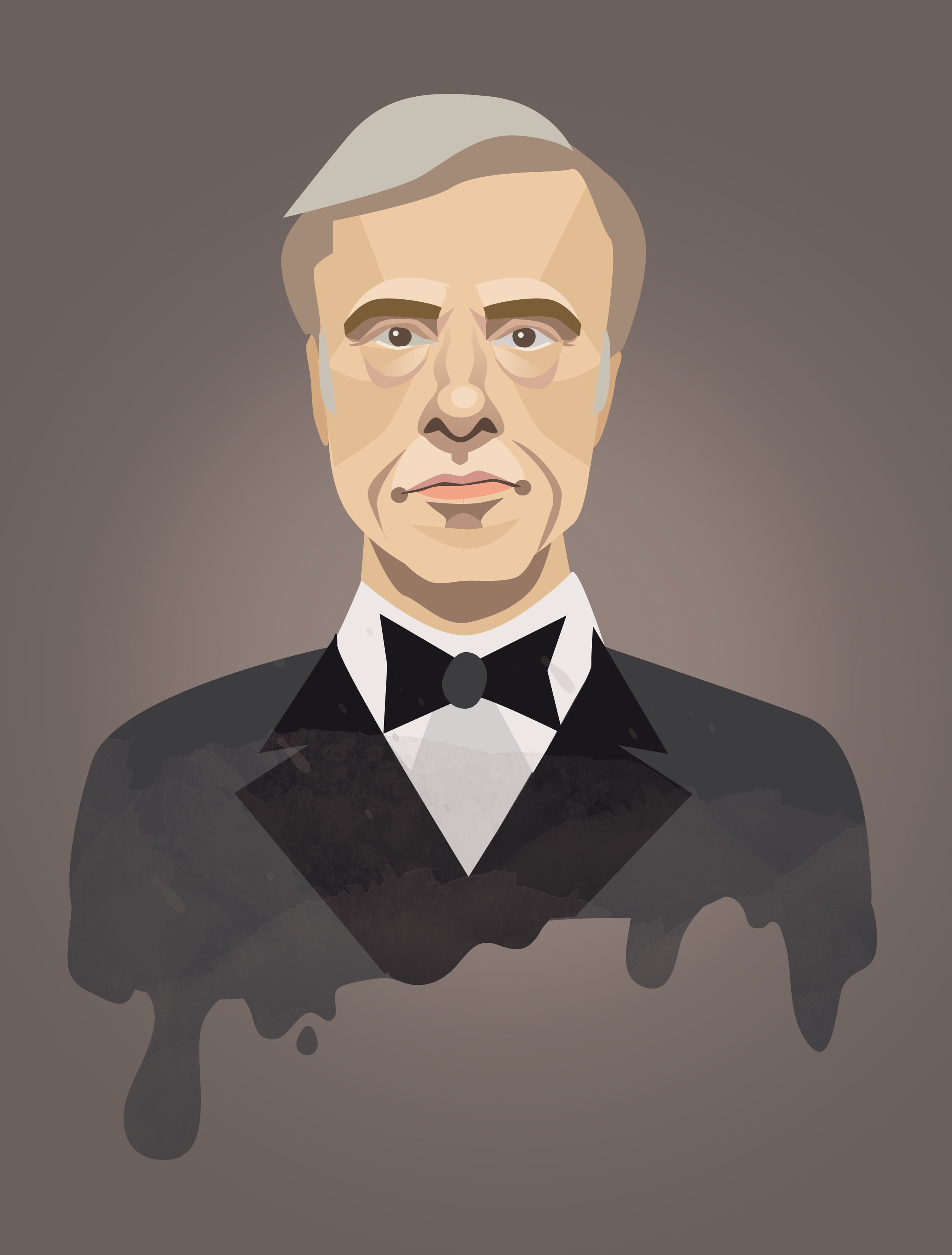 Illustration, Annika Metze, Vektor, Illustrator, Christoph Waltz, cool, modern, Celebrity, Portrait, Star, Schauspieler, Österreich