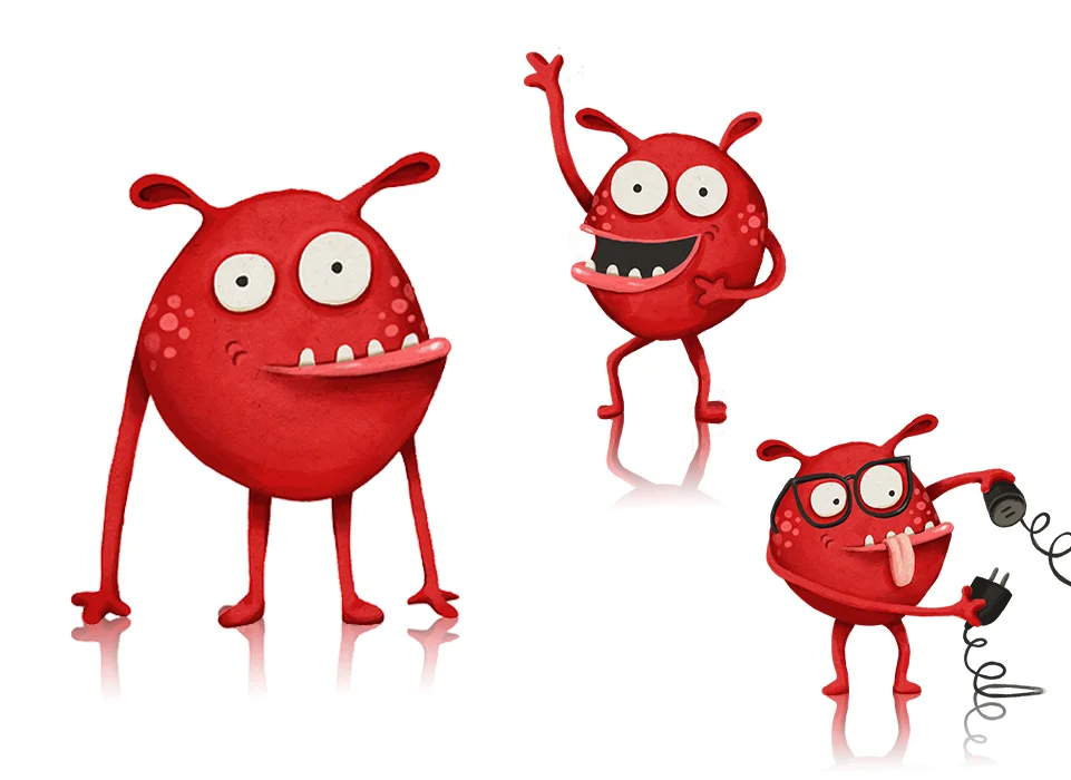Monster, Illustration, McDonalds, Junior Club, T-Roast, Annika Metze, rot, frech, niedlich