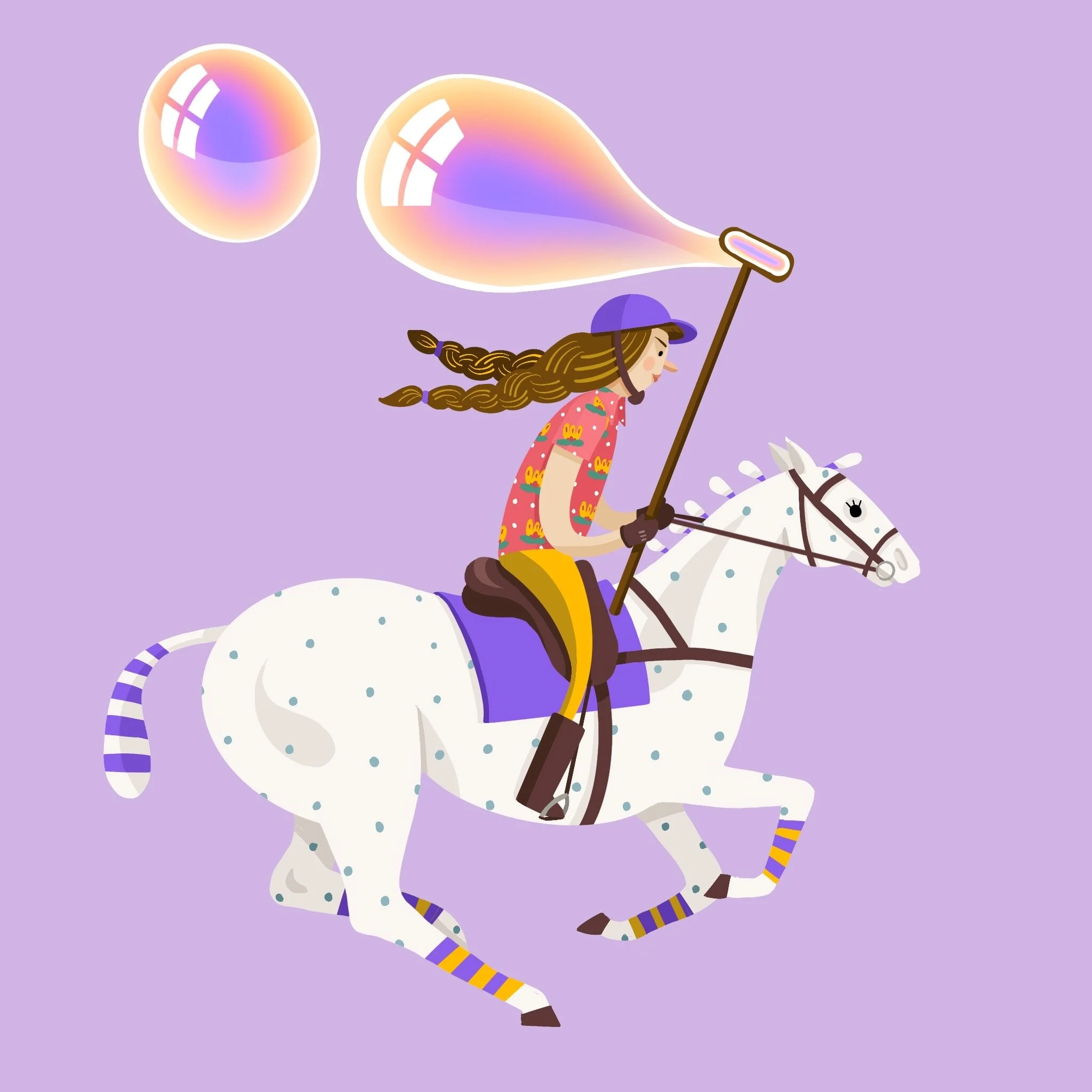 annika_metze_illustration_vektor_character_dream_workout_polo_horse_bubble_seifenblase_fun_colour.JPG