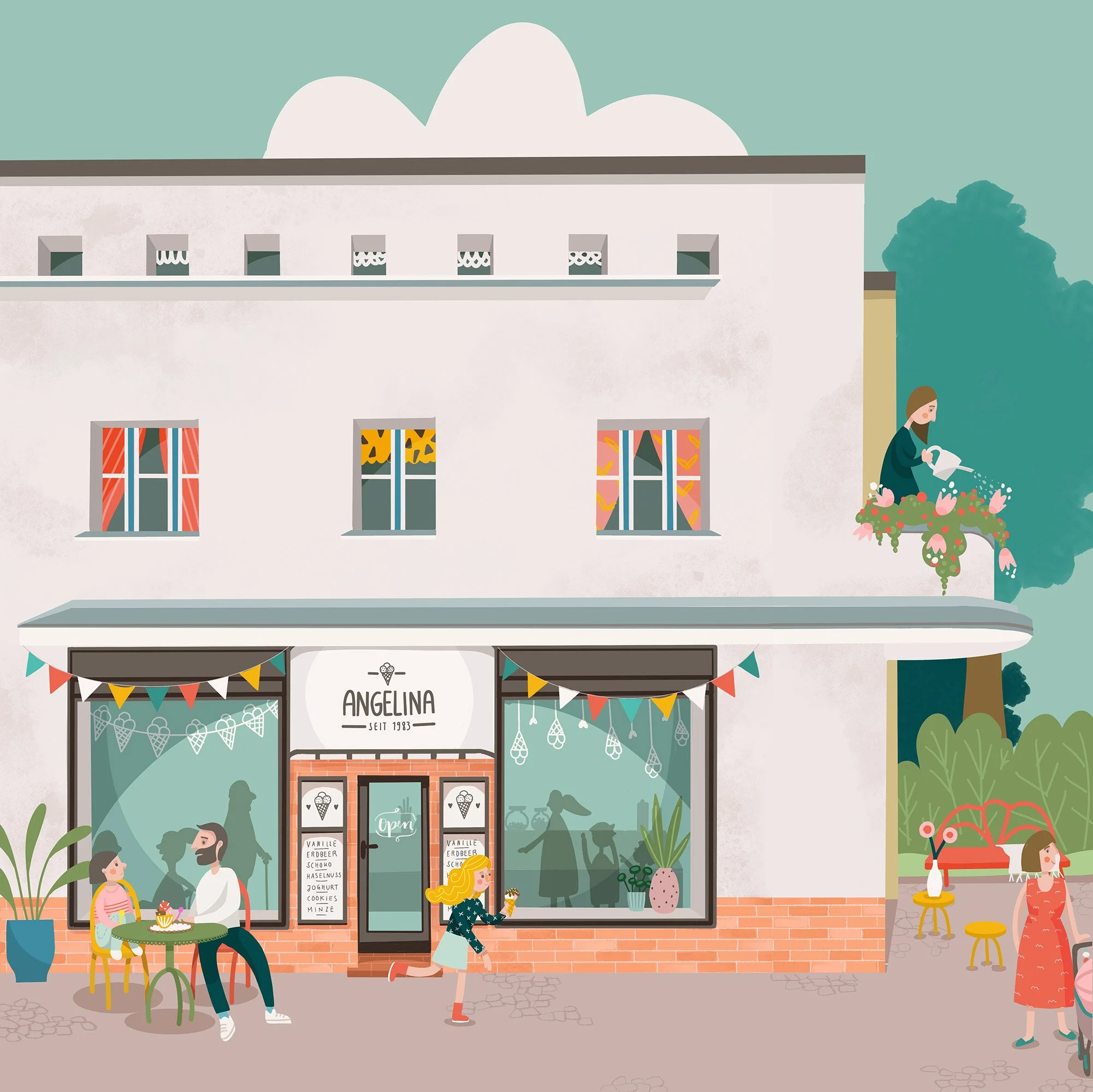 annika_metze_illustration_architektur_haueserfront_spaziergang_nachbarschaft_stadtrand_garten_schoenesleben_grosstadt_lifestyle_bullerbu_eisdiele_eiscreme.JPG