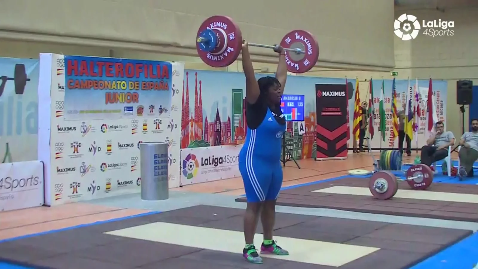 Paula Teresa Ntutumu Okomo tiene las mejores puntuaciones de España de halterofilia en su categoría. Fotografía: Laliga4sport.