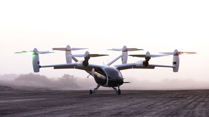 Joby Aviation's eVTOL, which completed a 150-mile flight the same week.