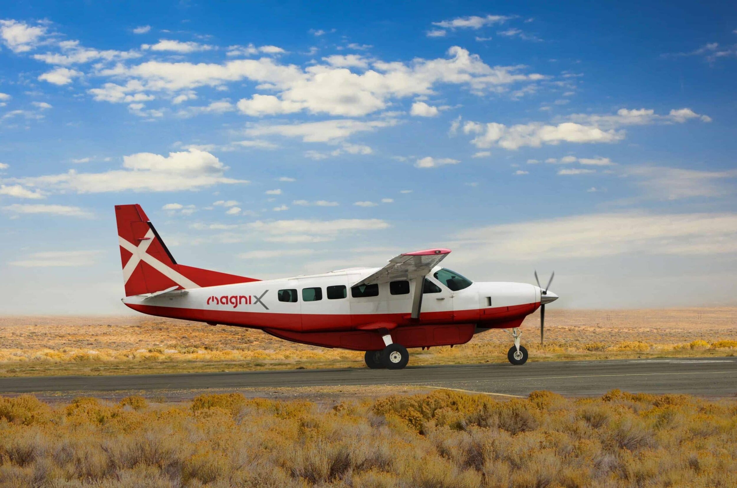 In May of 2020, magniX started flying the largest all-electric commercial aircraft, the eCaravan, a retrofitted Cessna 208B Grand Caravan. Courtesy: magniX