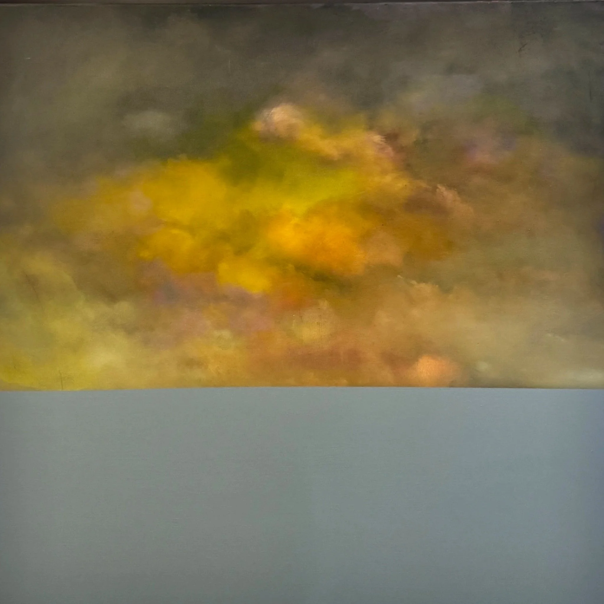 INTERSECTION III  oil and spray paint on canvas   80cm x 80cm  for sale P.O.A 
