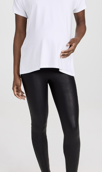 spanx faux leather maternity legging