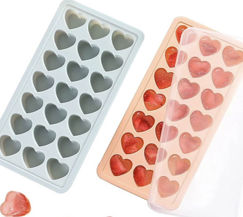 silicone hearts ice cube trays