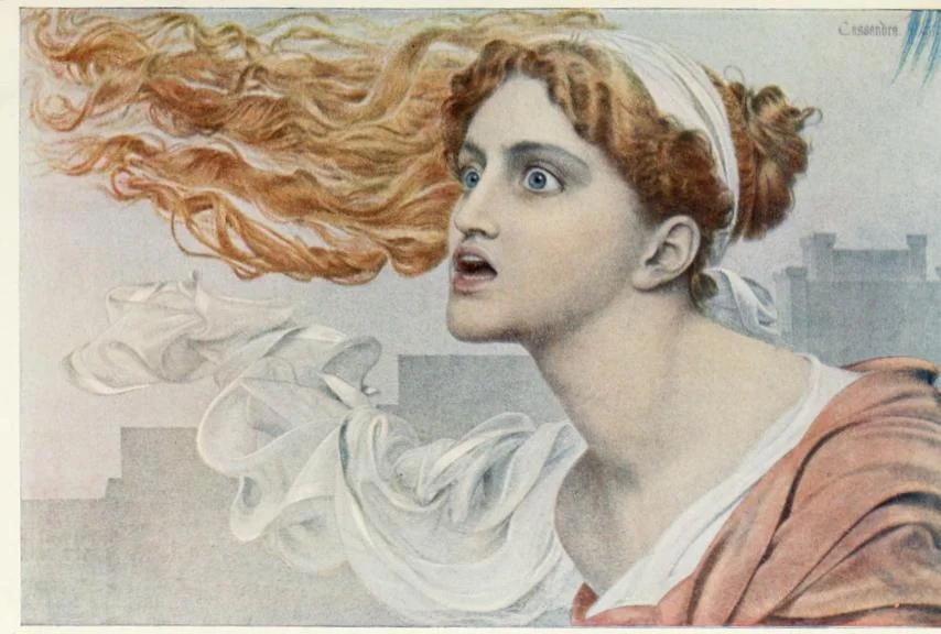 Cassandra by Anthony Frederick Augustus Sandys. Before 1904. Source: The Studio (October 1904): 13. University of Toronto and Internet Archive