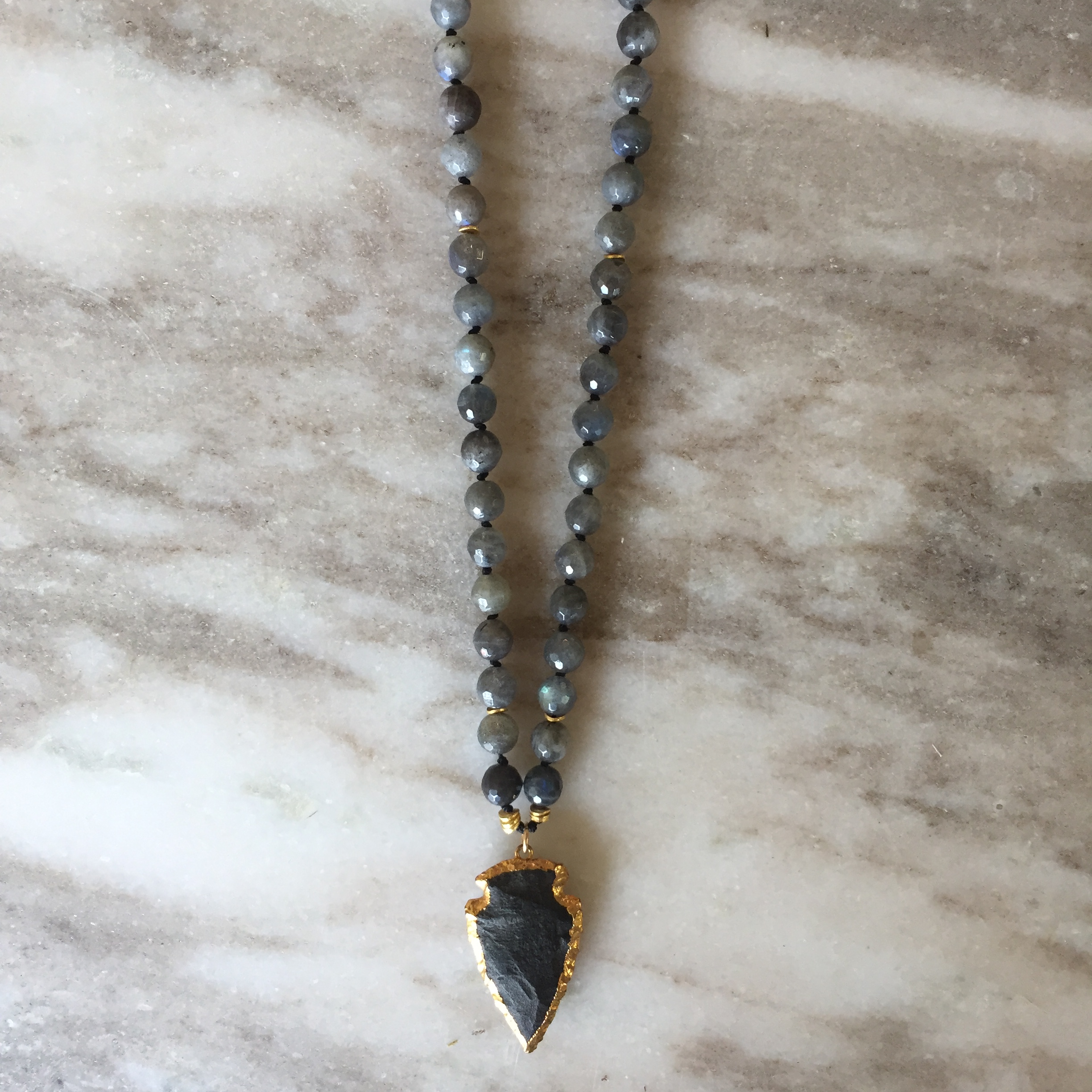 MNM Labradorite Arrowhead Mala 