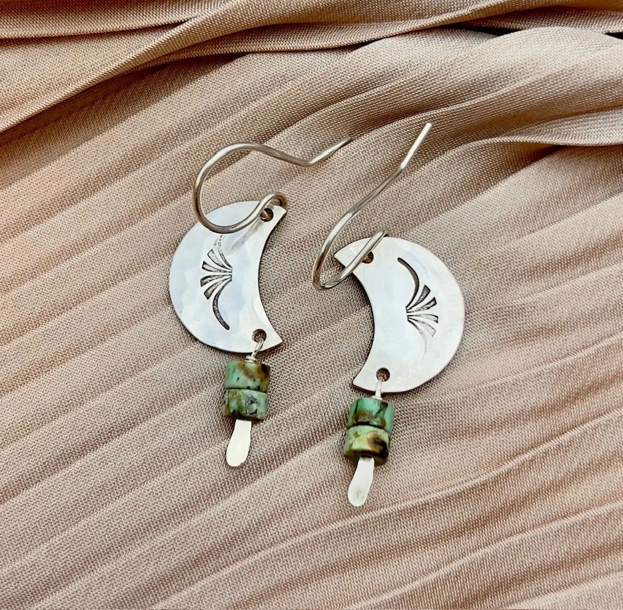 Fluff Hardware Turquoise Moon Earrings