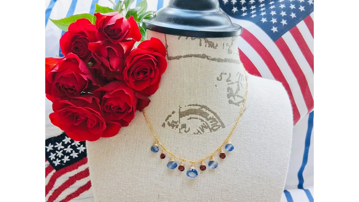 Lady-Liberty Kyanite Garnet Necklace
