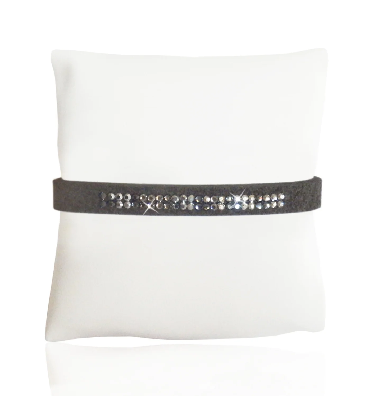 Ultra Bella Dark Grey Collection Bella Bands Bracelets with Swarovski Crystals - Double Line