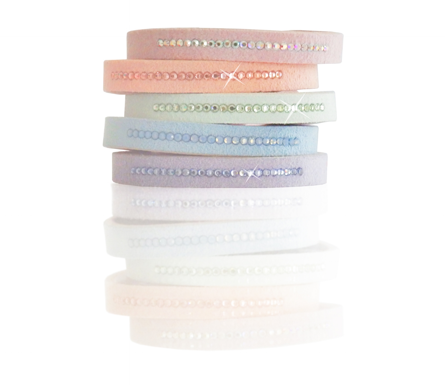 Ultra Bella Pastel Skinny Bella Bands® Bracelets featuring Swarovski® crystals