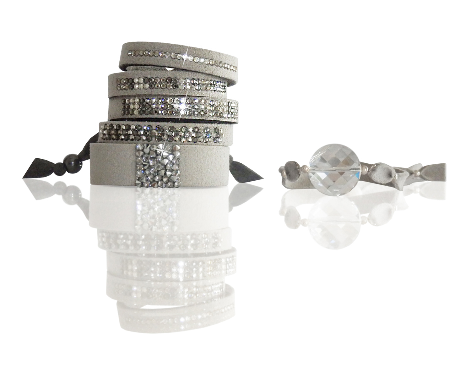 Ultra Bella Silver Collection Bella Bands Bracelets featuring Swarovski® crystals