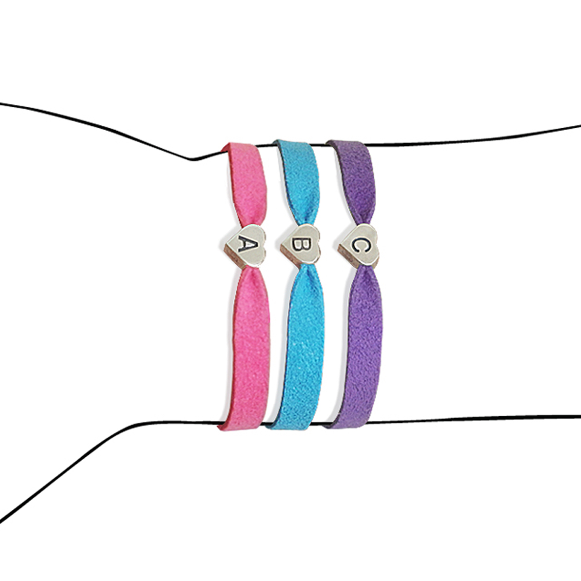 Sterling Heart Initial Bella Bands® Bracelet