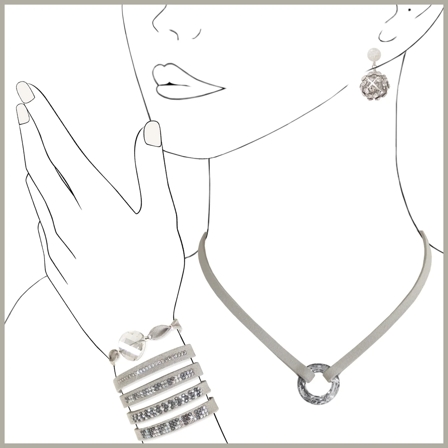 Silver Disco Ball Earrings - Silver Collection featuring Swarovski® crystals