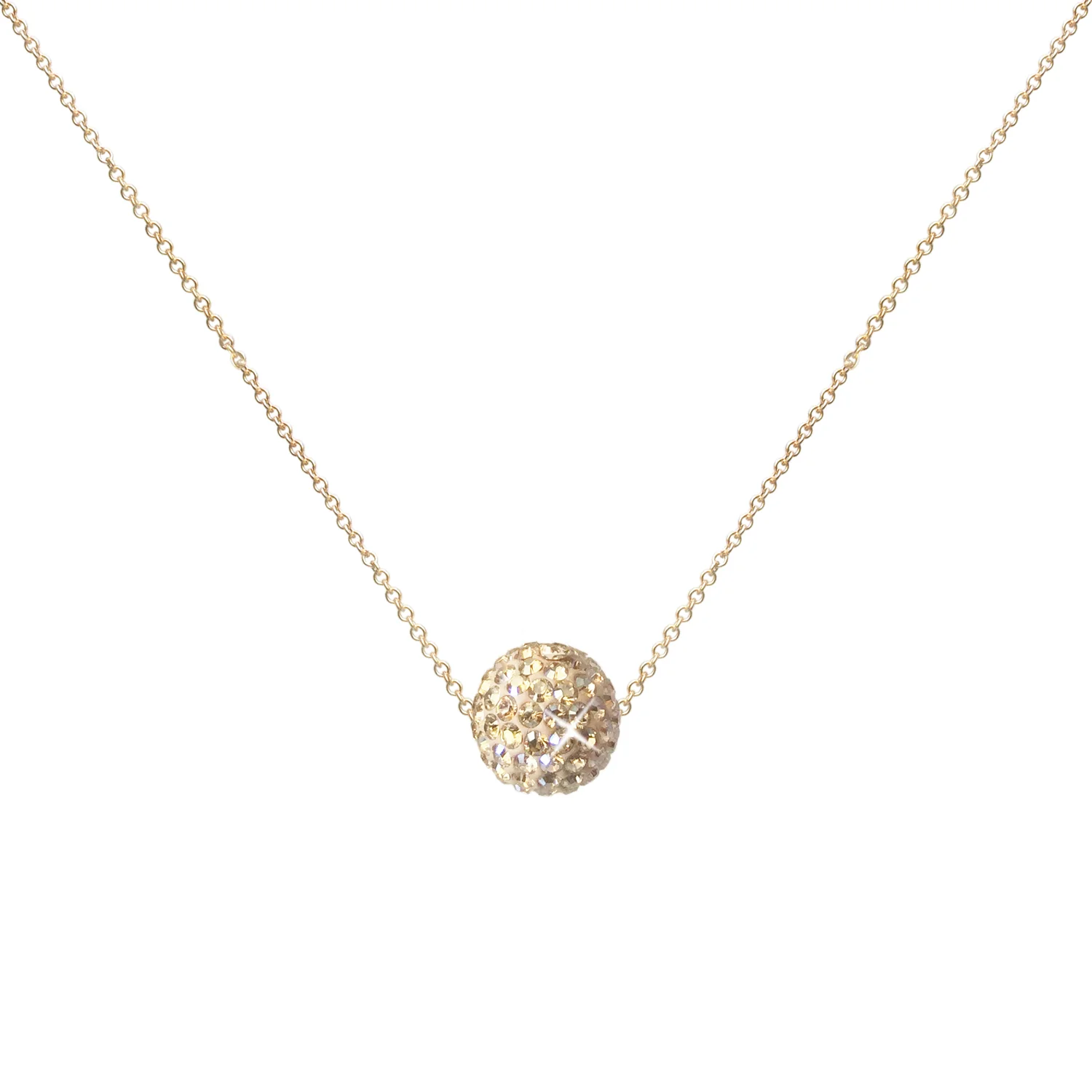 Ultra Bella Petite Ball Necklace in Gold featuring Swarovski® crystals