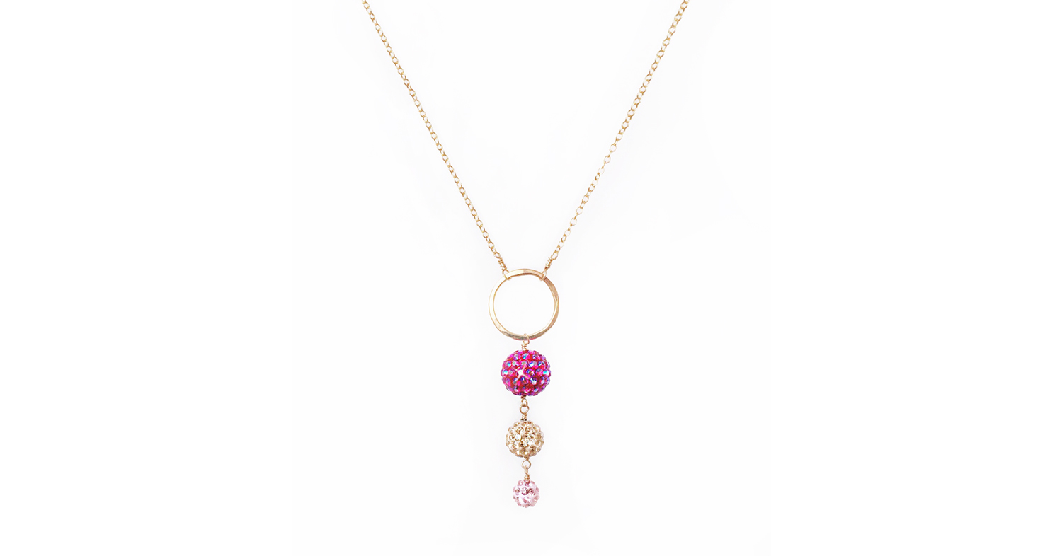 Triple Ball Drop Necklace - Choose Your Colors / Birthstones