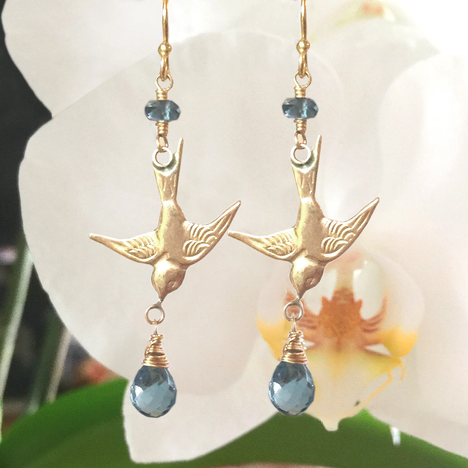 Birds of a Feather London Blue Topaz Earrings