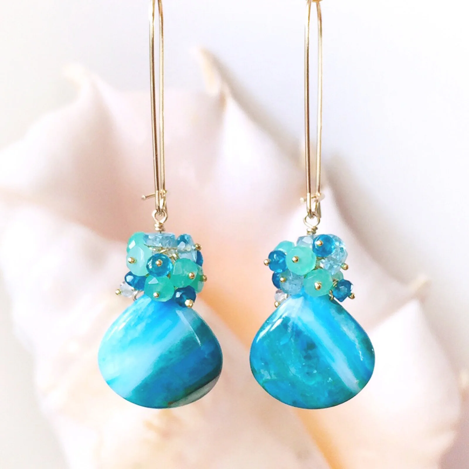 Aegean Sea - Opalina Statement Earrings