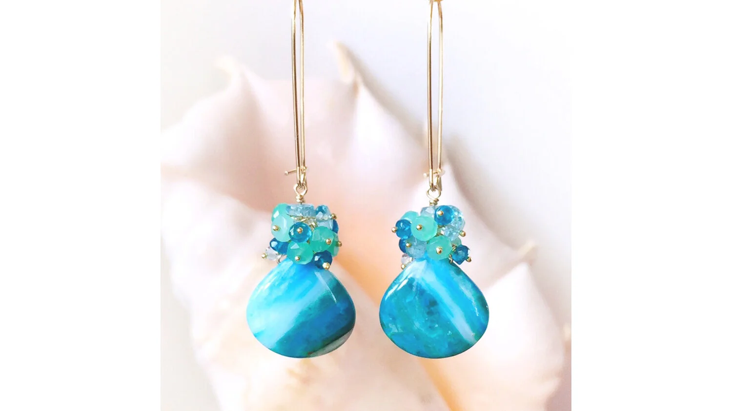 Aegean Sea - Opalina Statement Earrings