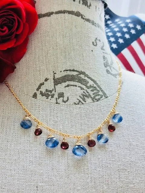 Lady Liberty Kyanite Garnet Necklace 3