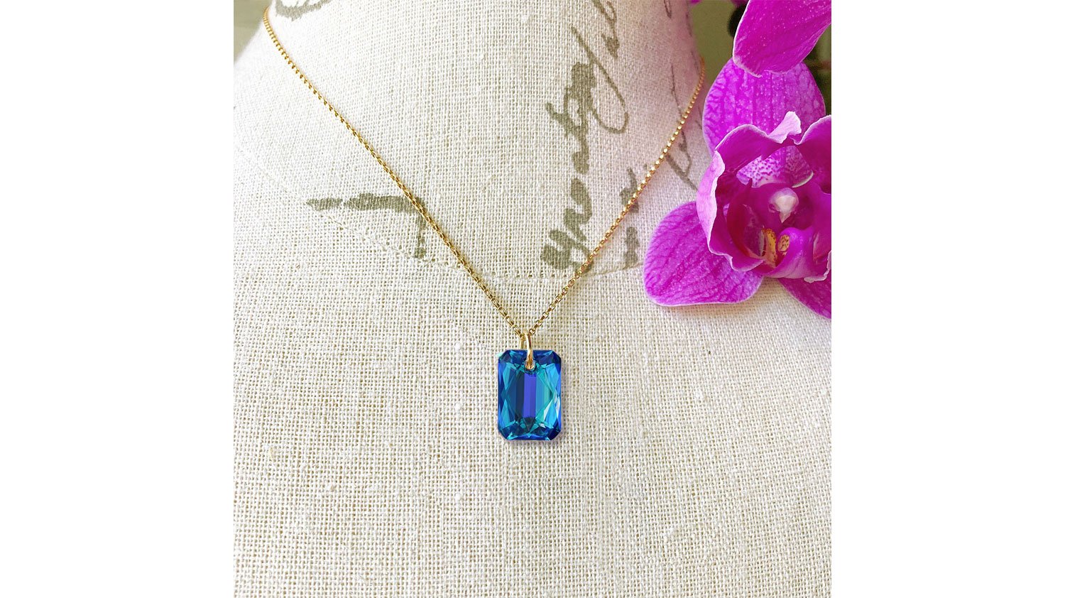 Small Emerald Cut Pendant Necklace