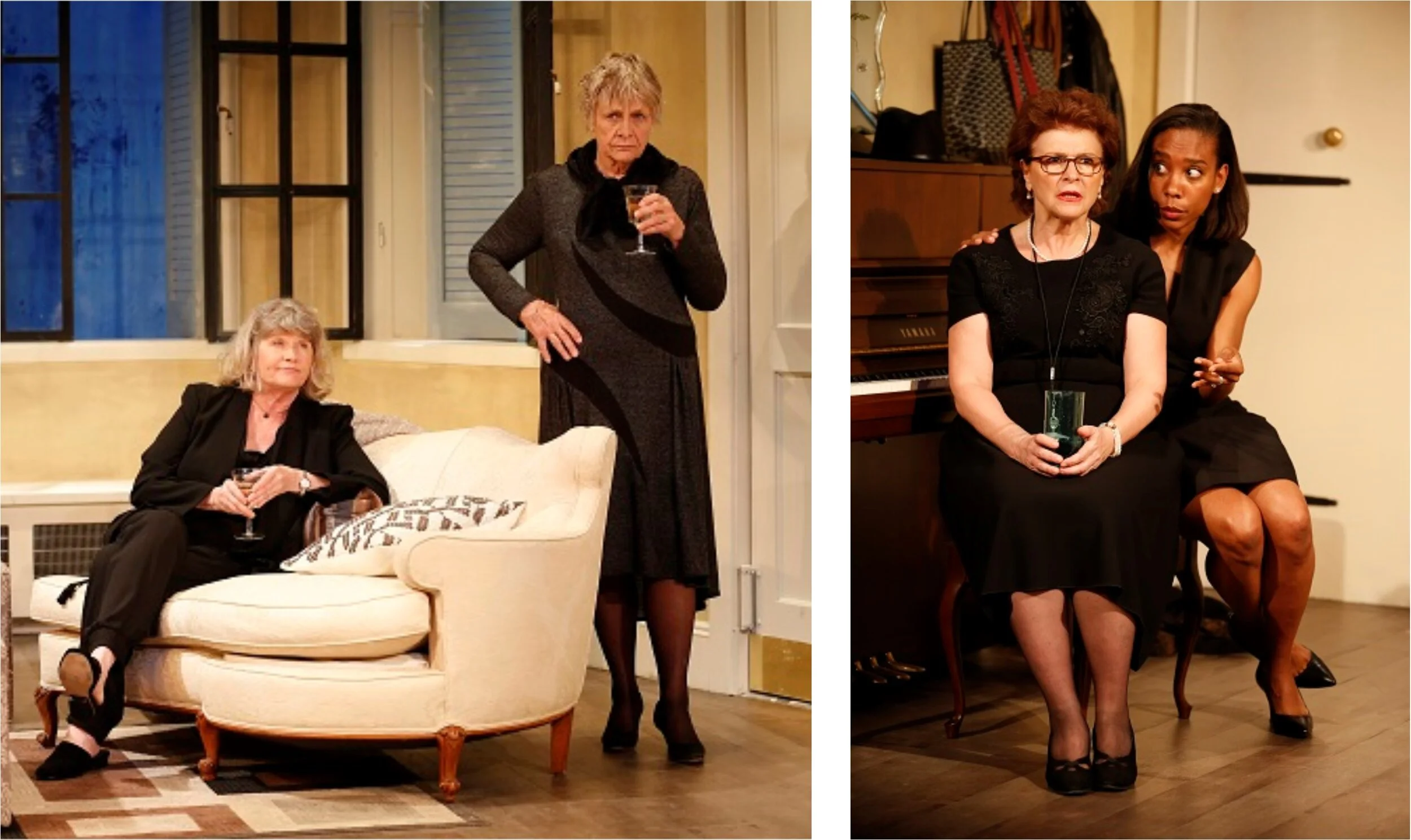 (l) Judith Ivey and Estelle Parsons, (r) Angelina Fiordellisi and Francesca Choy-Kee