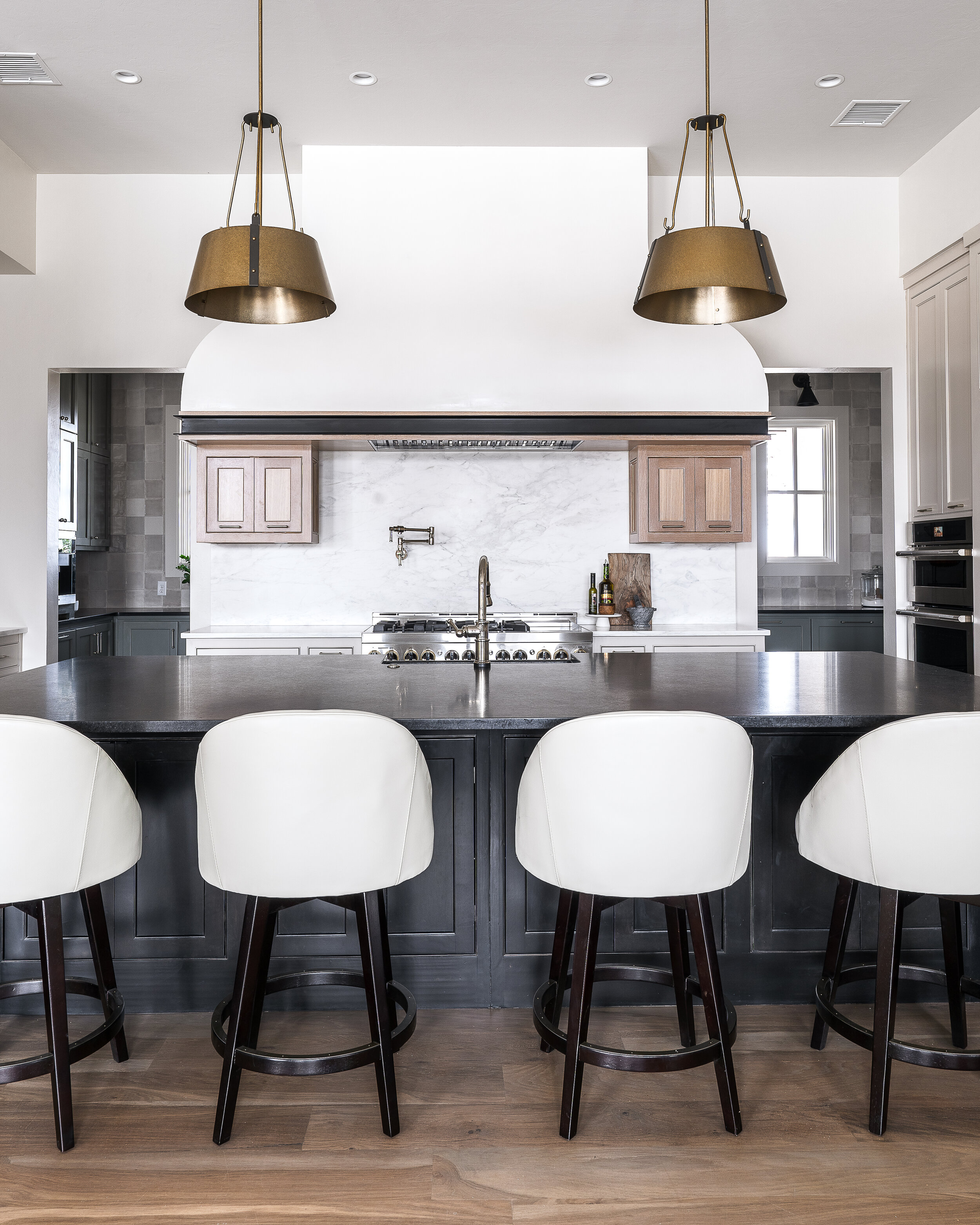 Black kitchen island 