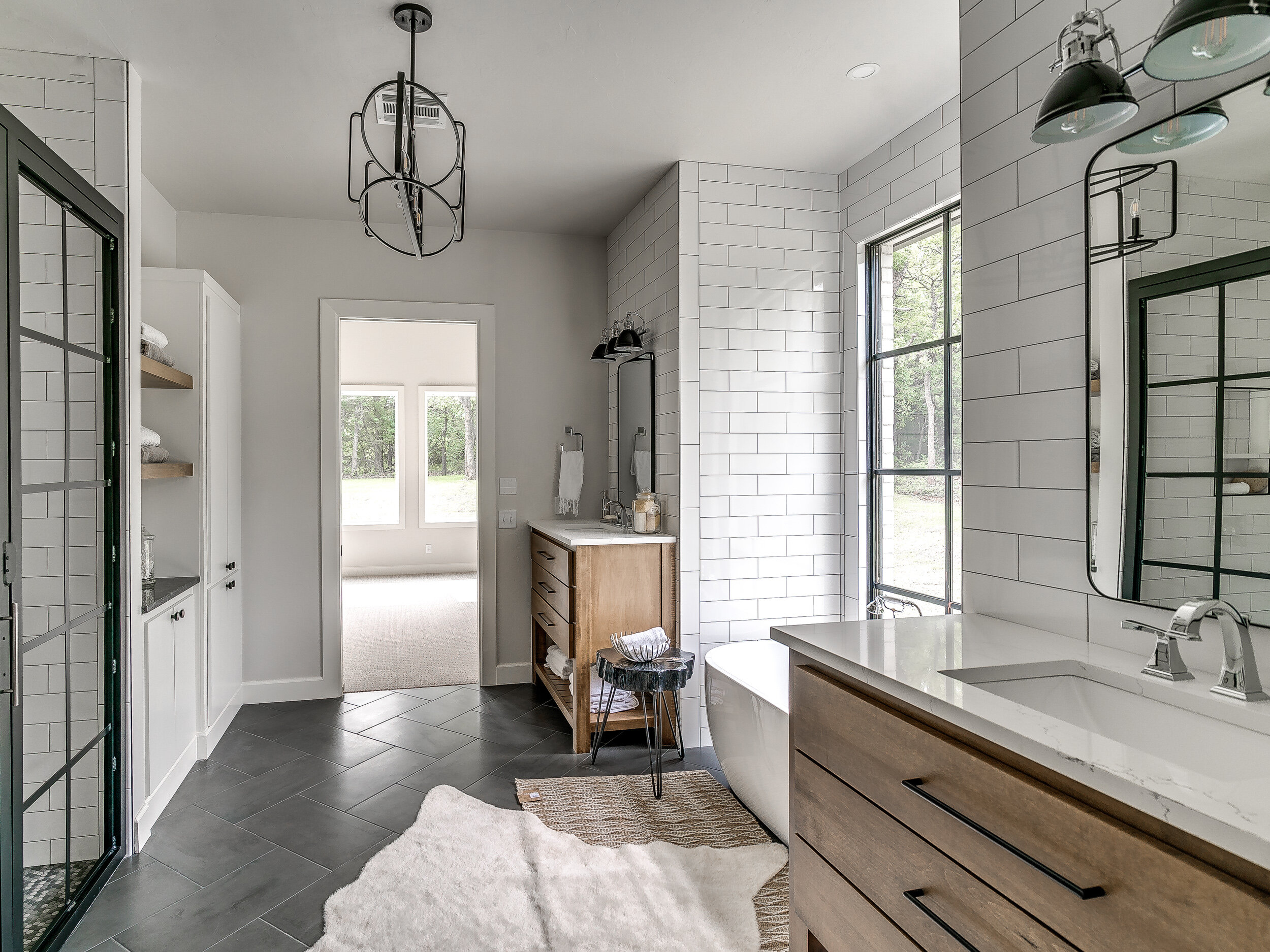 Industrial style master bathroom