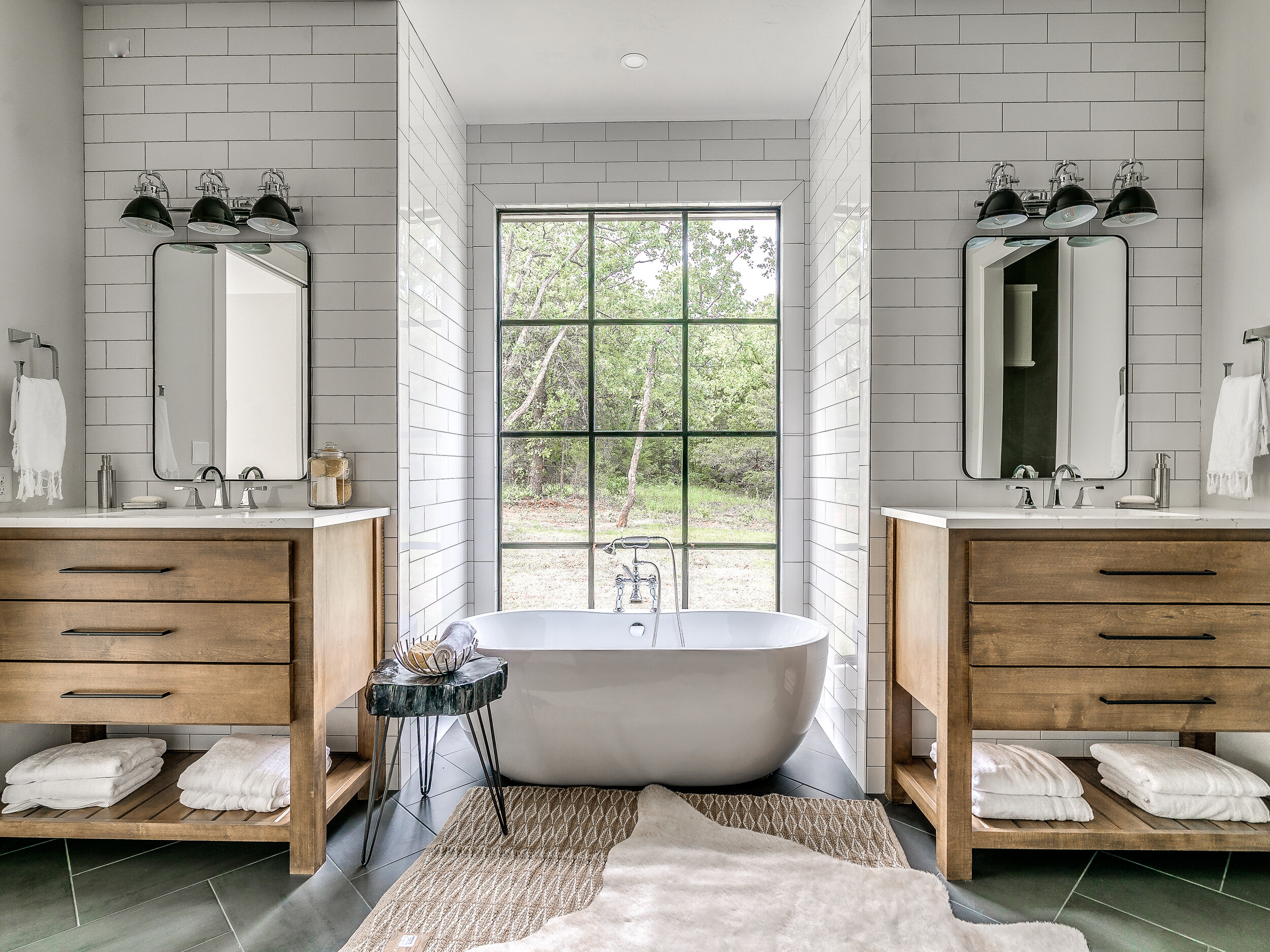 Industrial style master bathroom