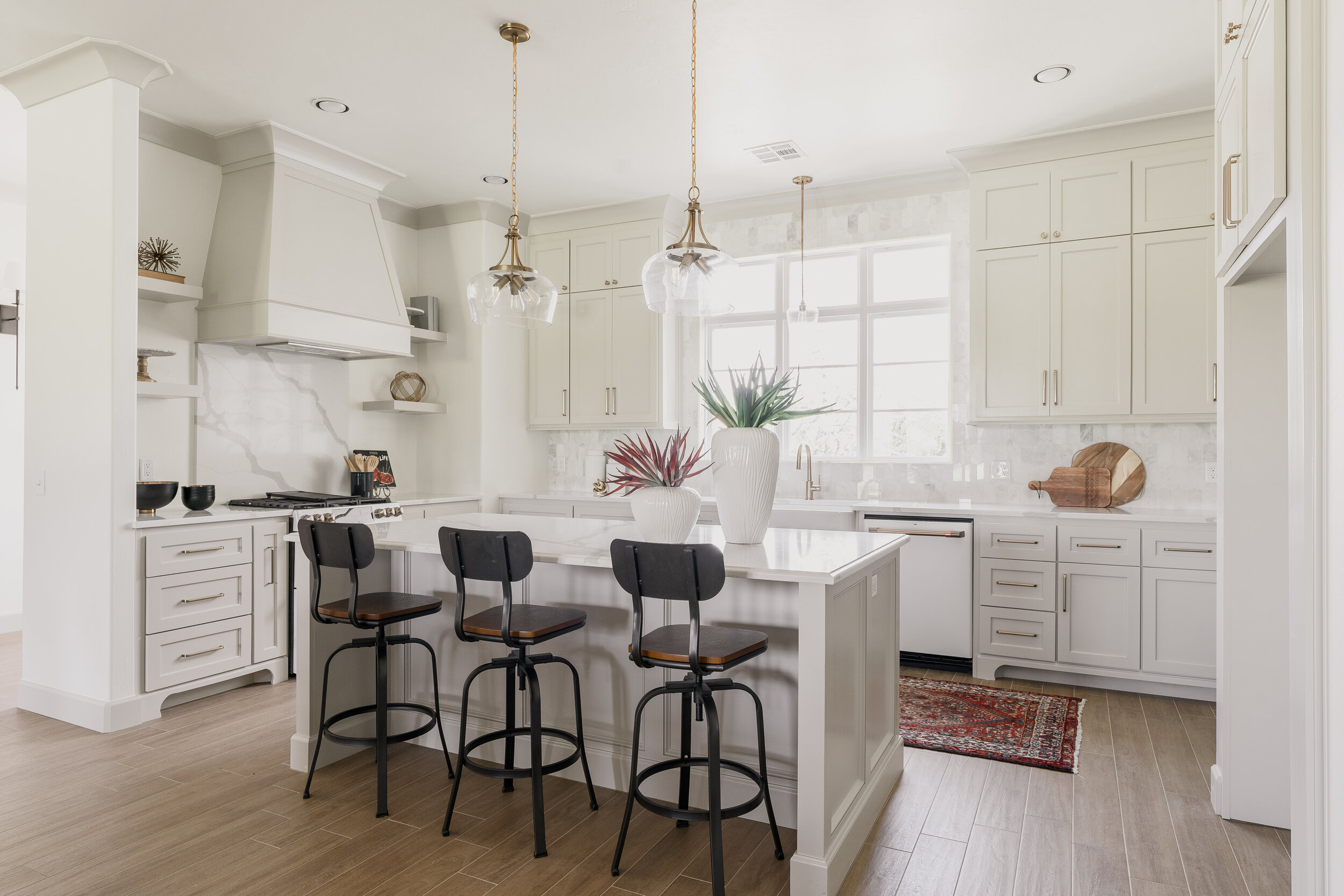 Open white kitchen