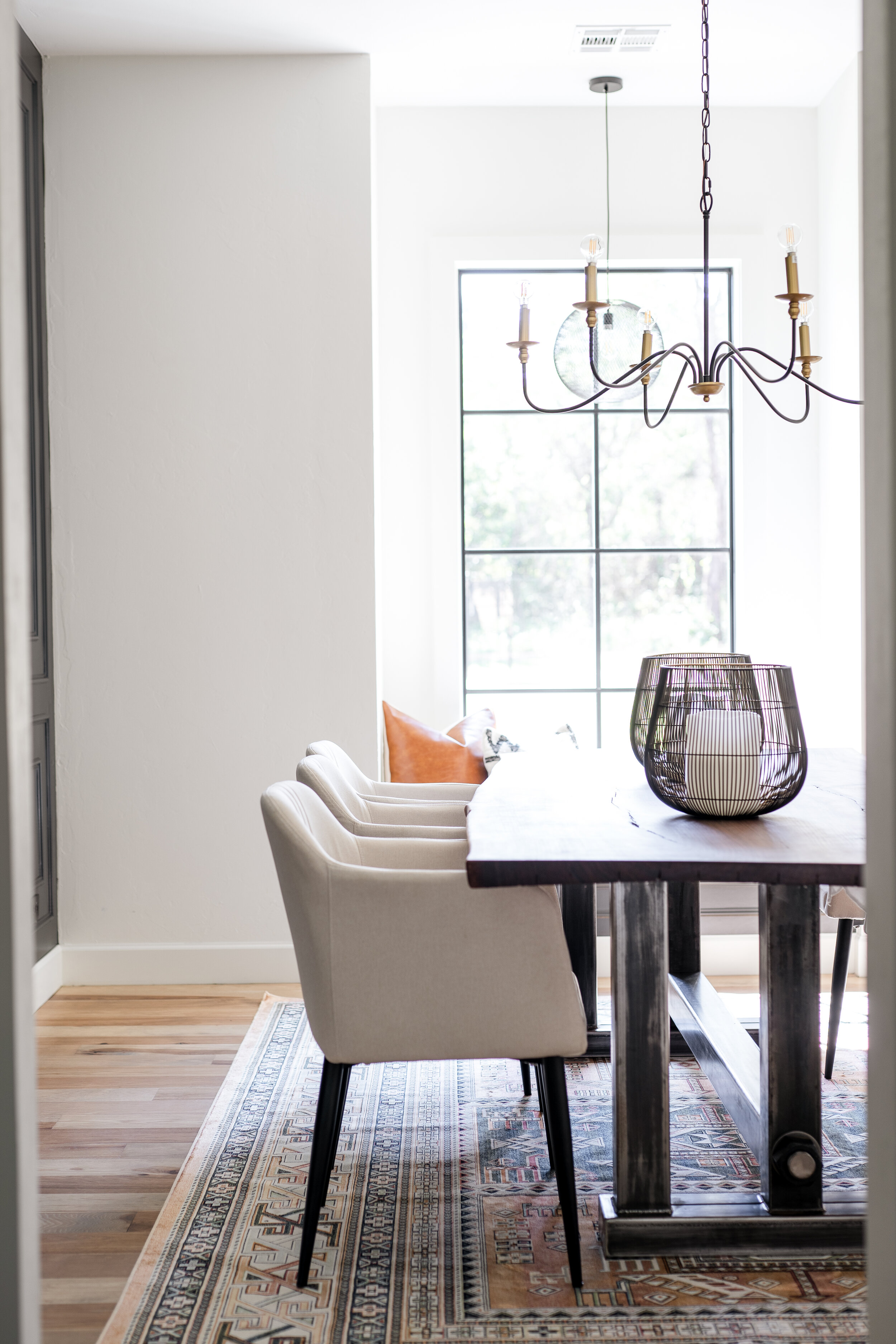 Black painted dining room walls