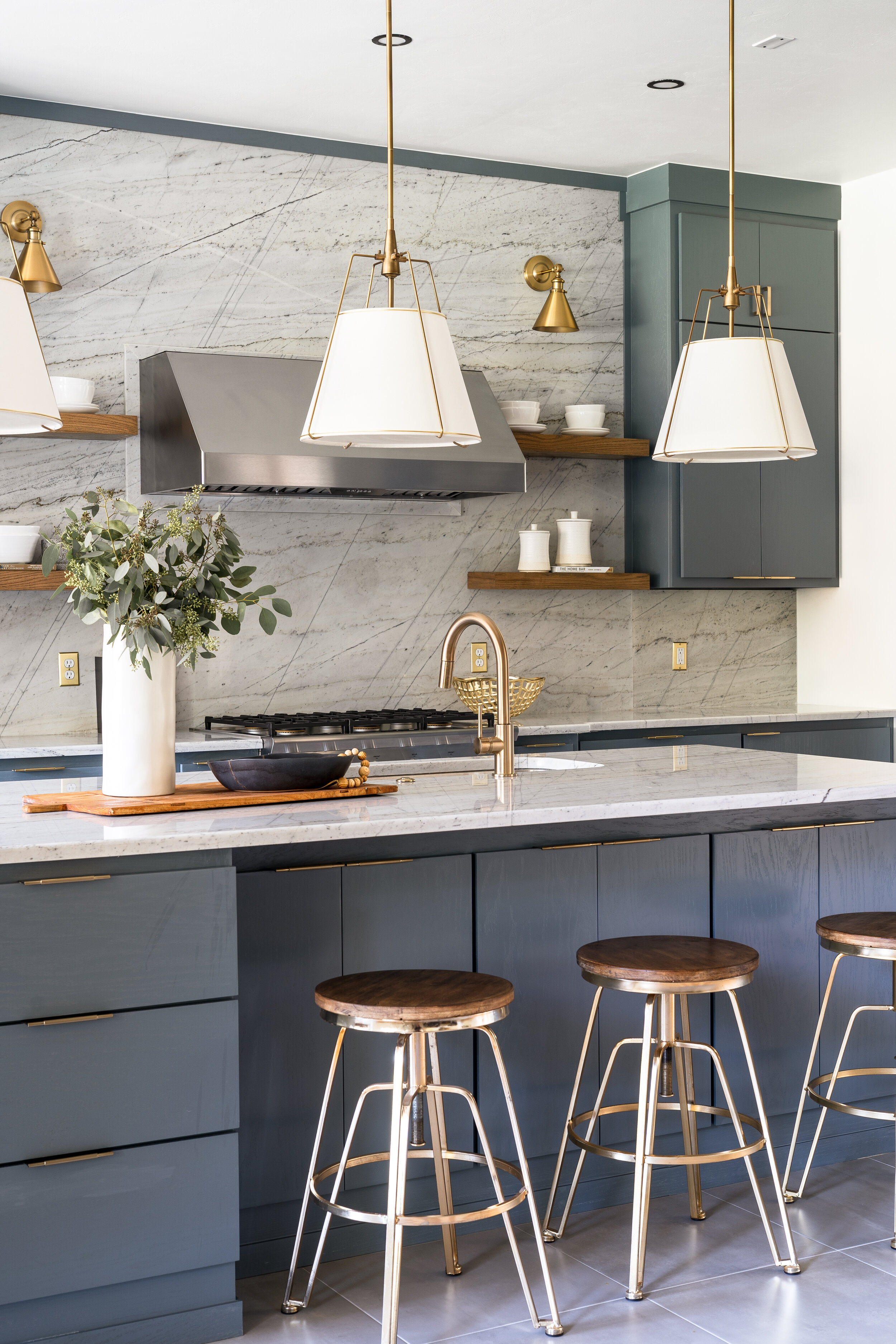 Navy painted kitchen island