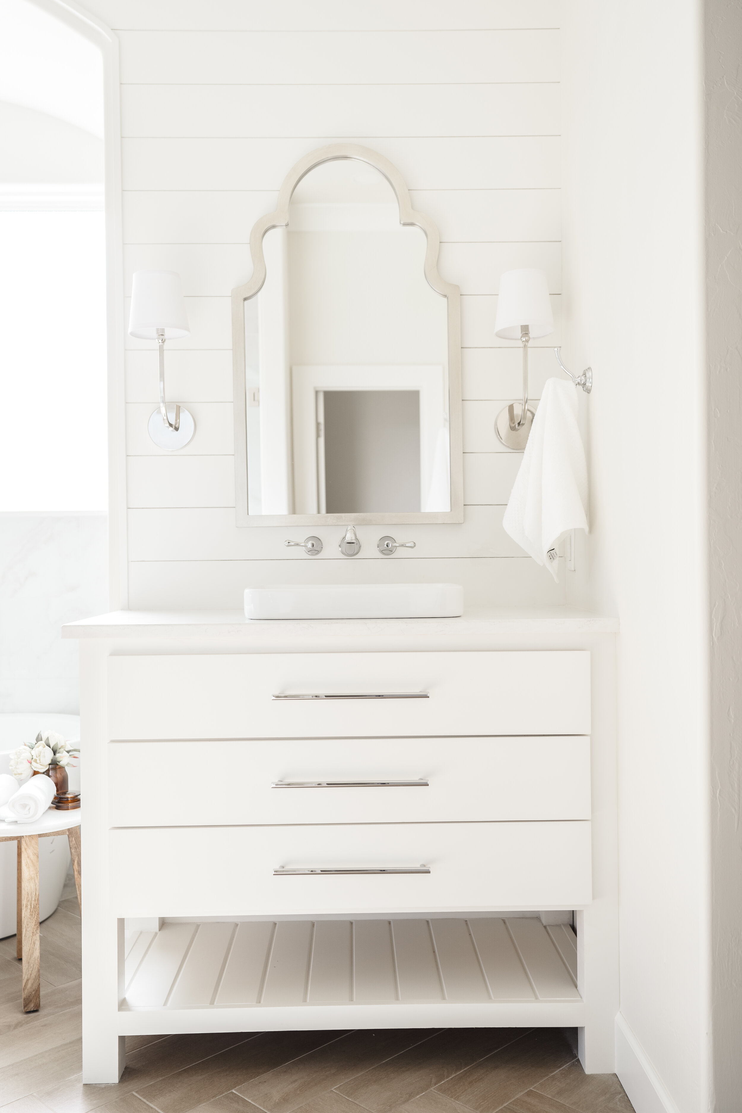 White master bath sink