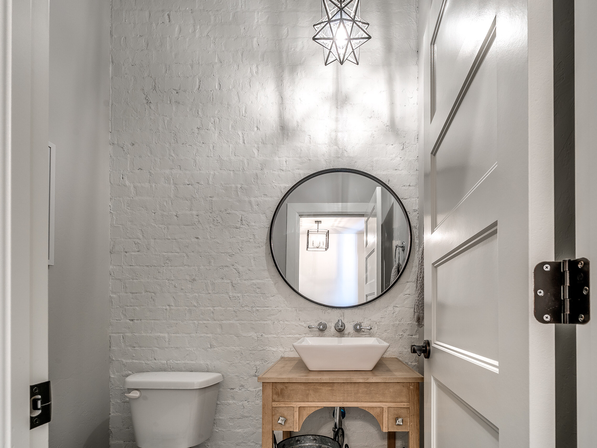 Industrial style powder room