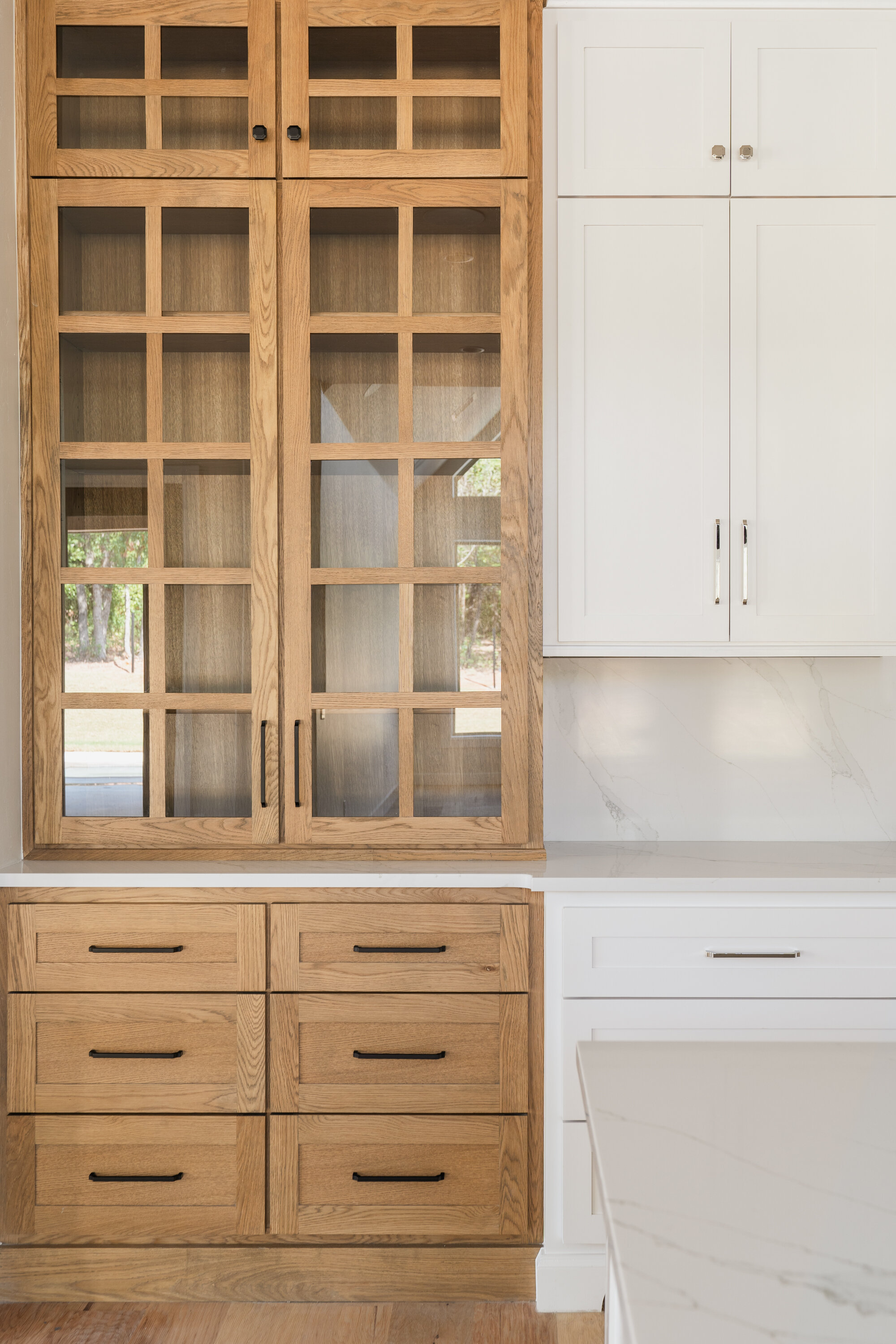 Natural wood stain cabinets