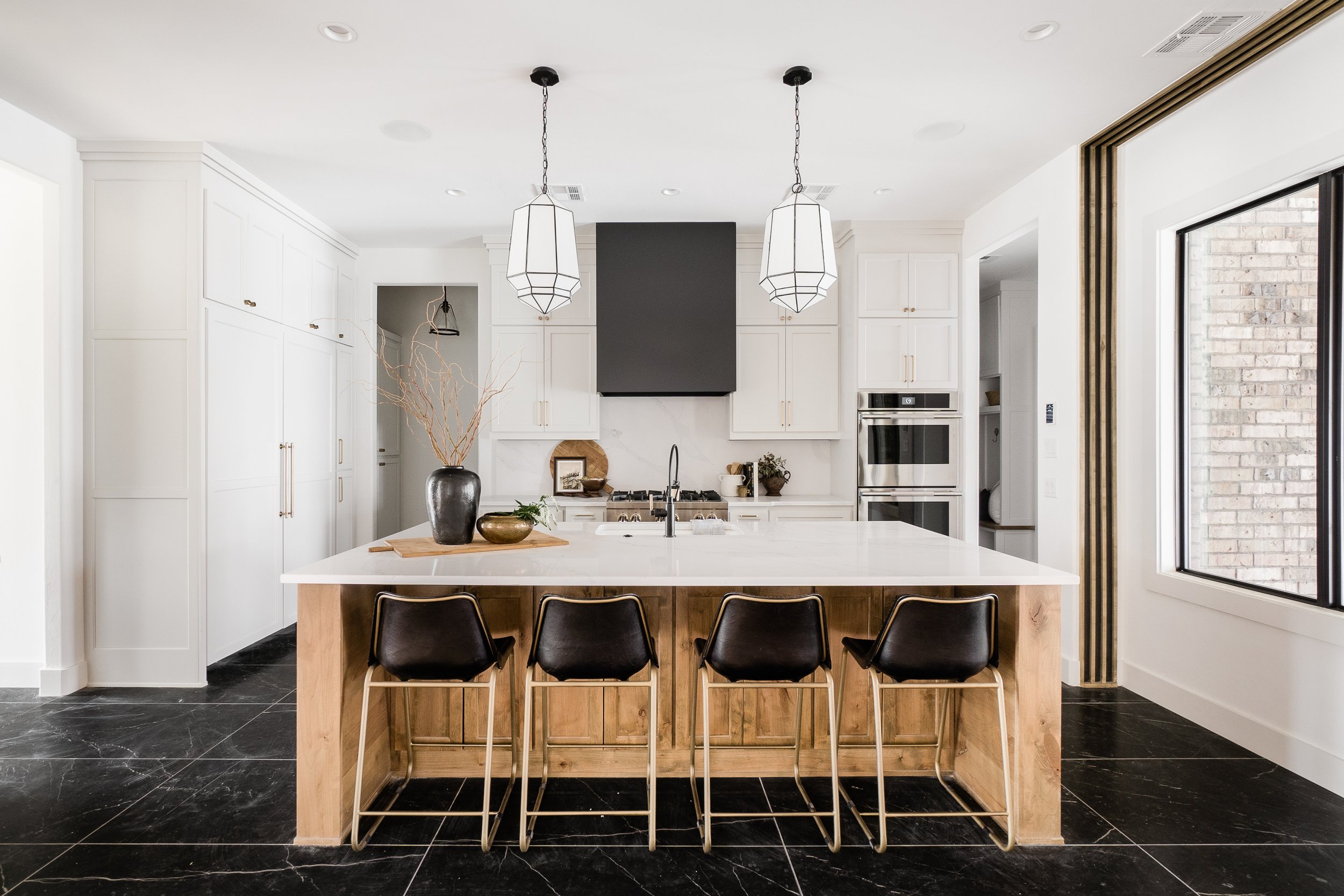 Black tile kitchen floor