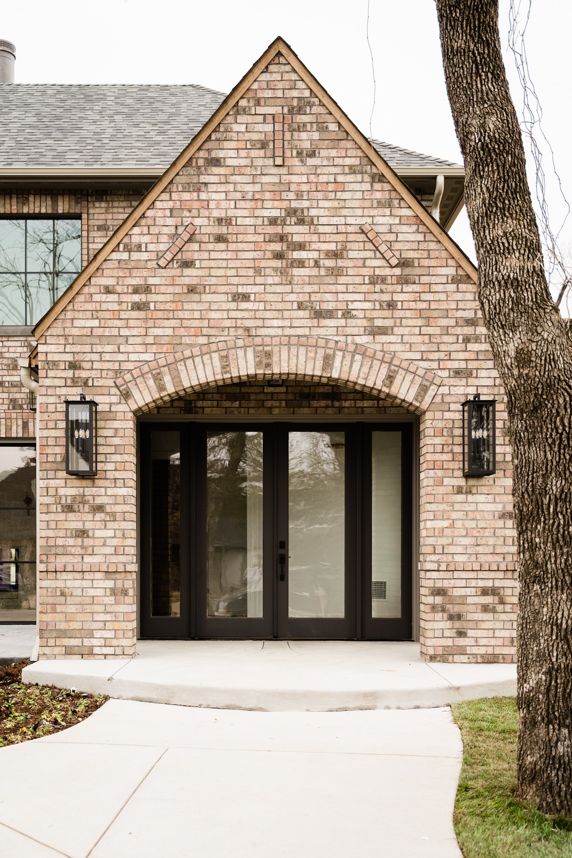 Black glass front door