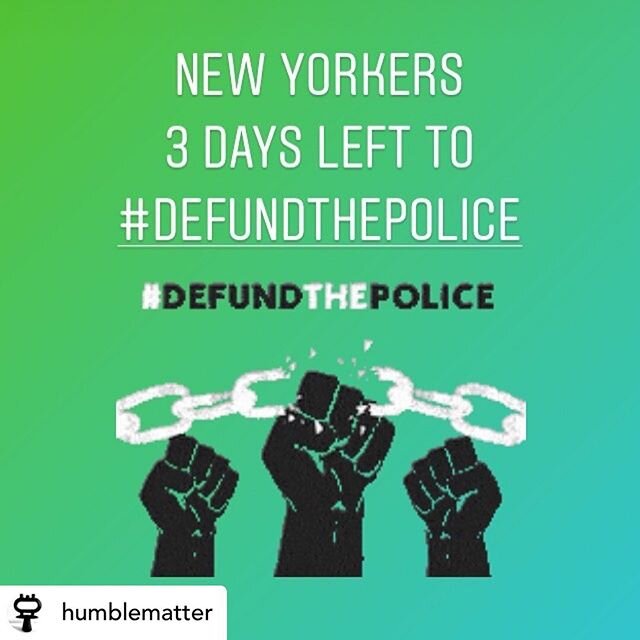 Posted @withregram &bull; @humblematter New York friends, there are three days left before the @nyccouncil votes to reallocate $1B of the $6B @nypd budget to community, safety and educational programs. .
ONLY 9 OUT OF 51 @nyccouncil members have comm