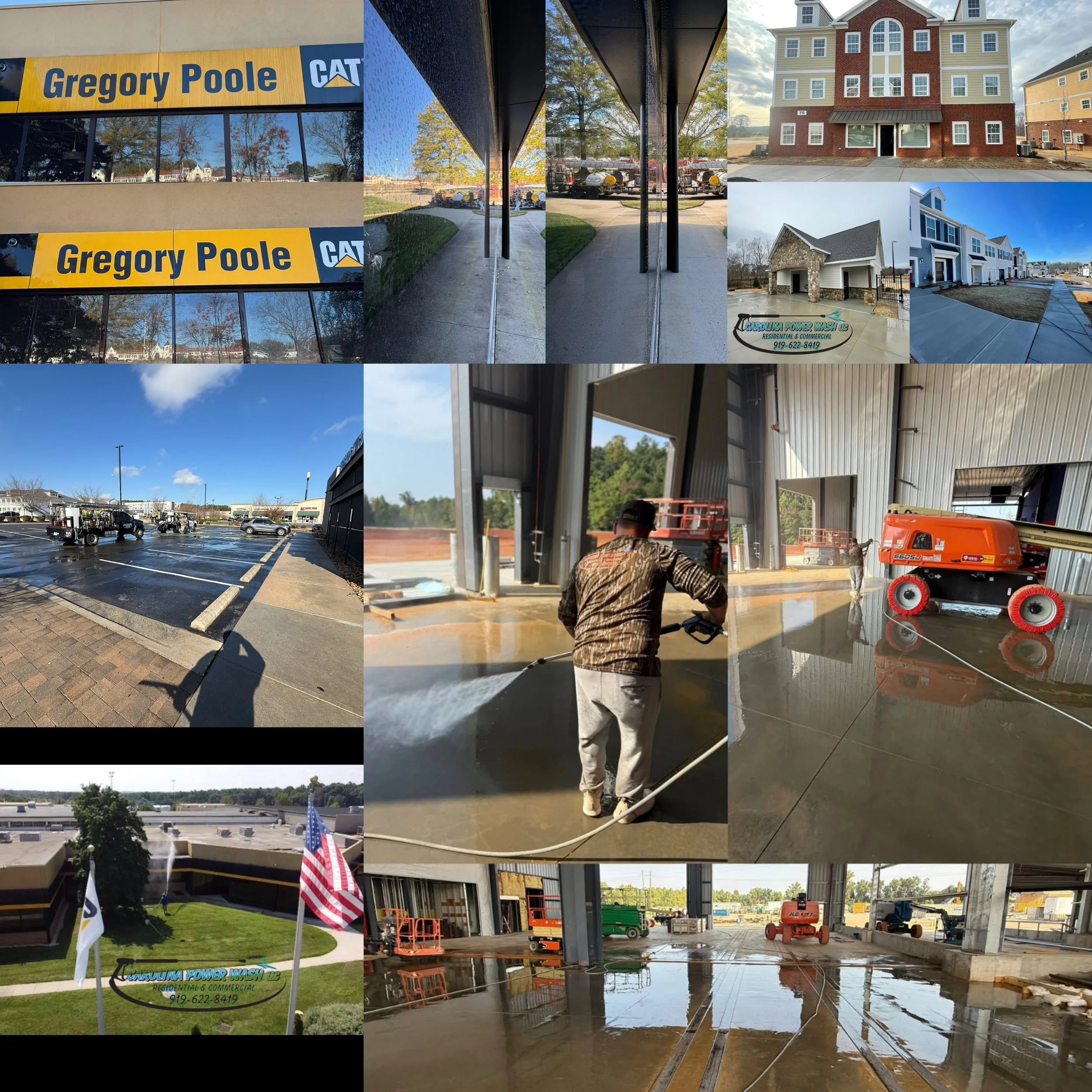Carolina Power Wash LLC has a wide variety of commercial services, concrete cleaning, parking lot washing, exterior window cleaning, and many other services in Raleigh | Garner | Clayton Ares