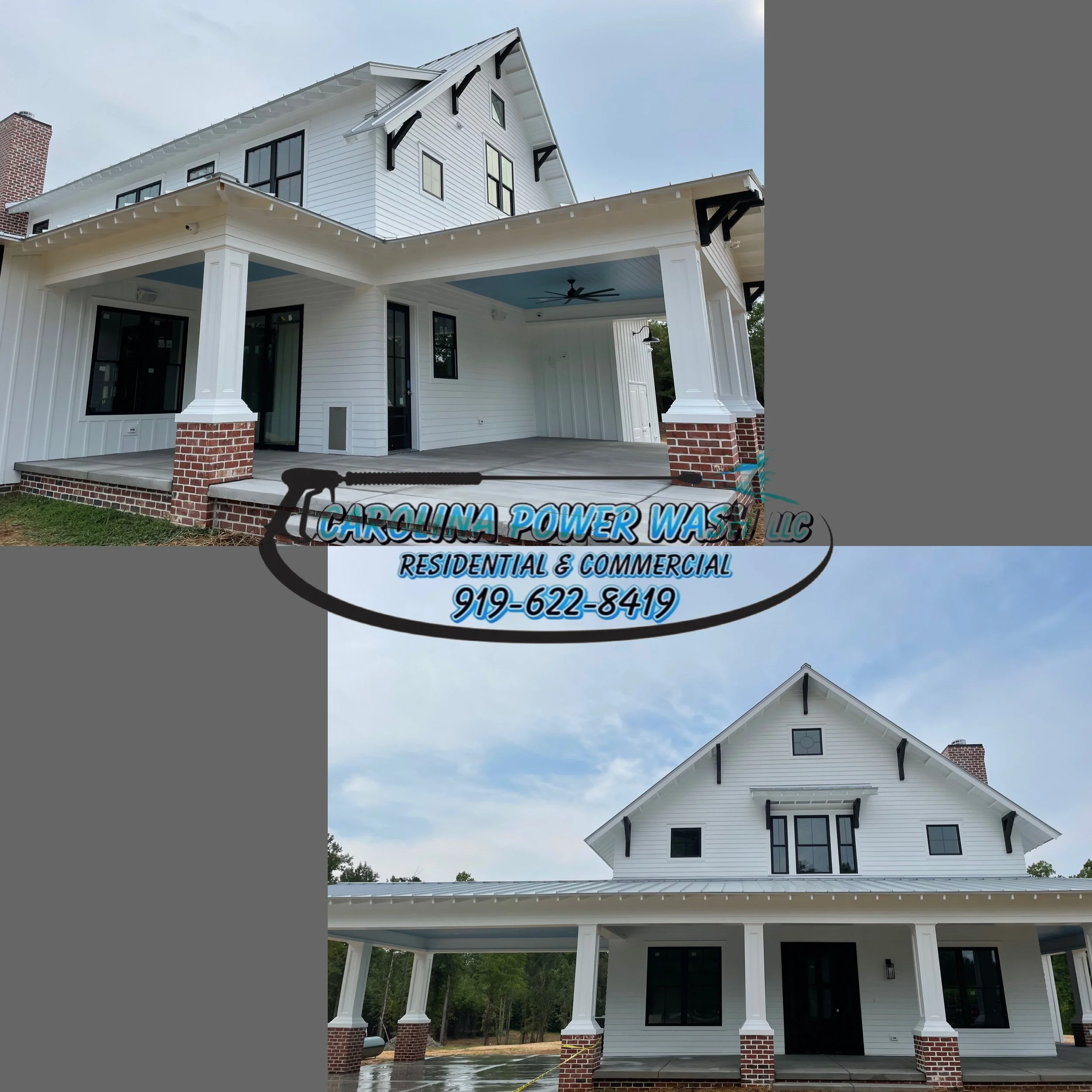 Soft washing siding in Smithfield, North Carolina