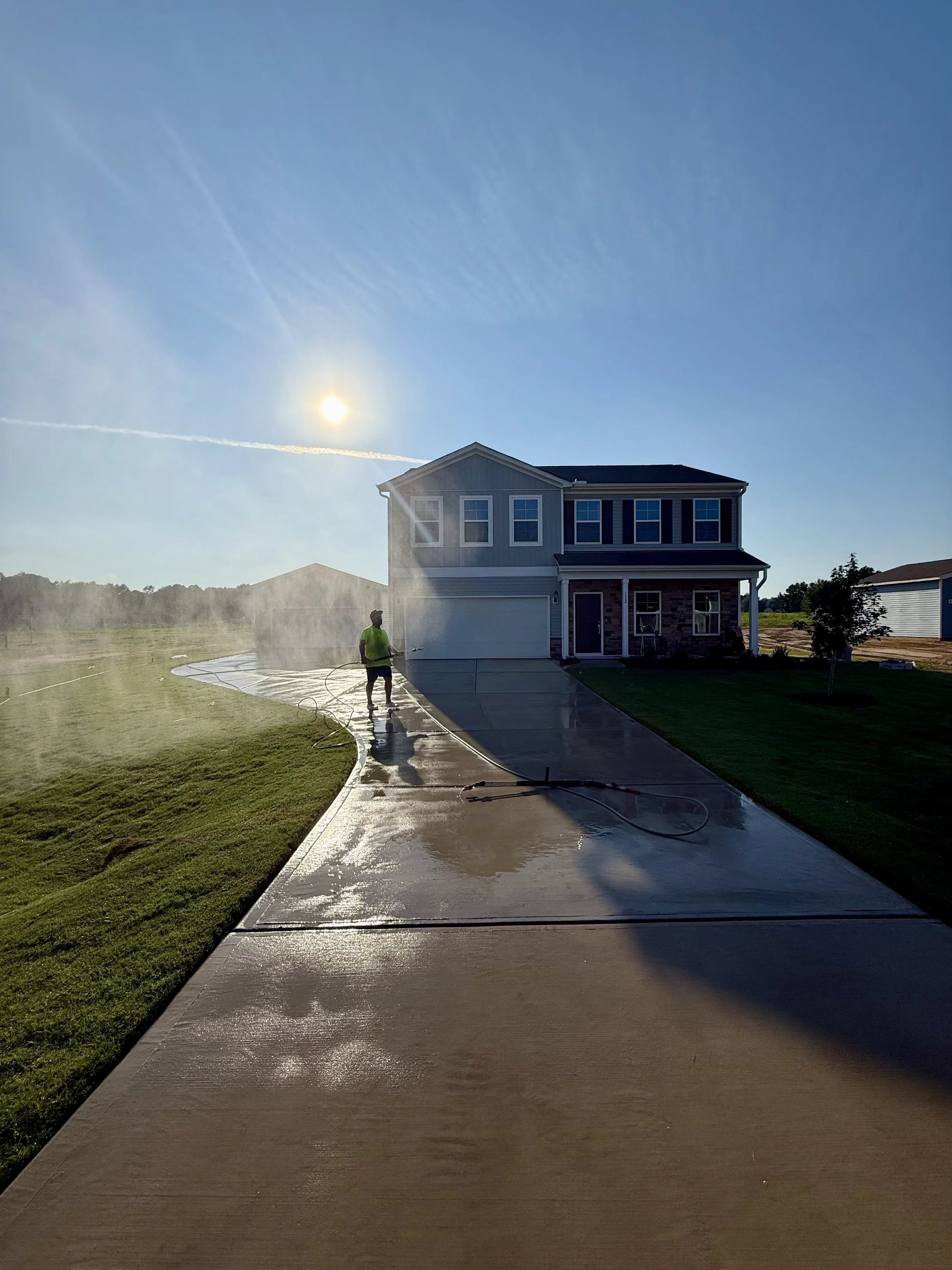 New construction driveway Powerwashing Clayton NC