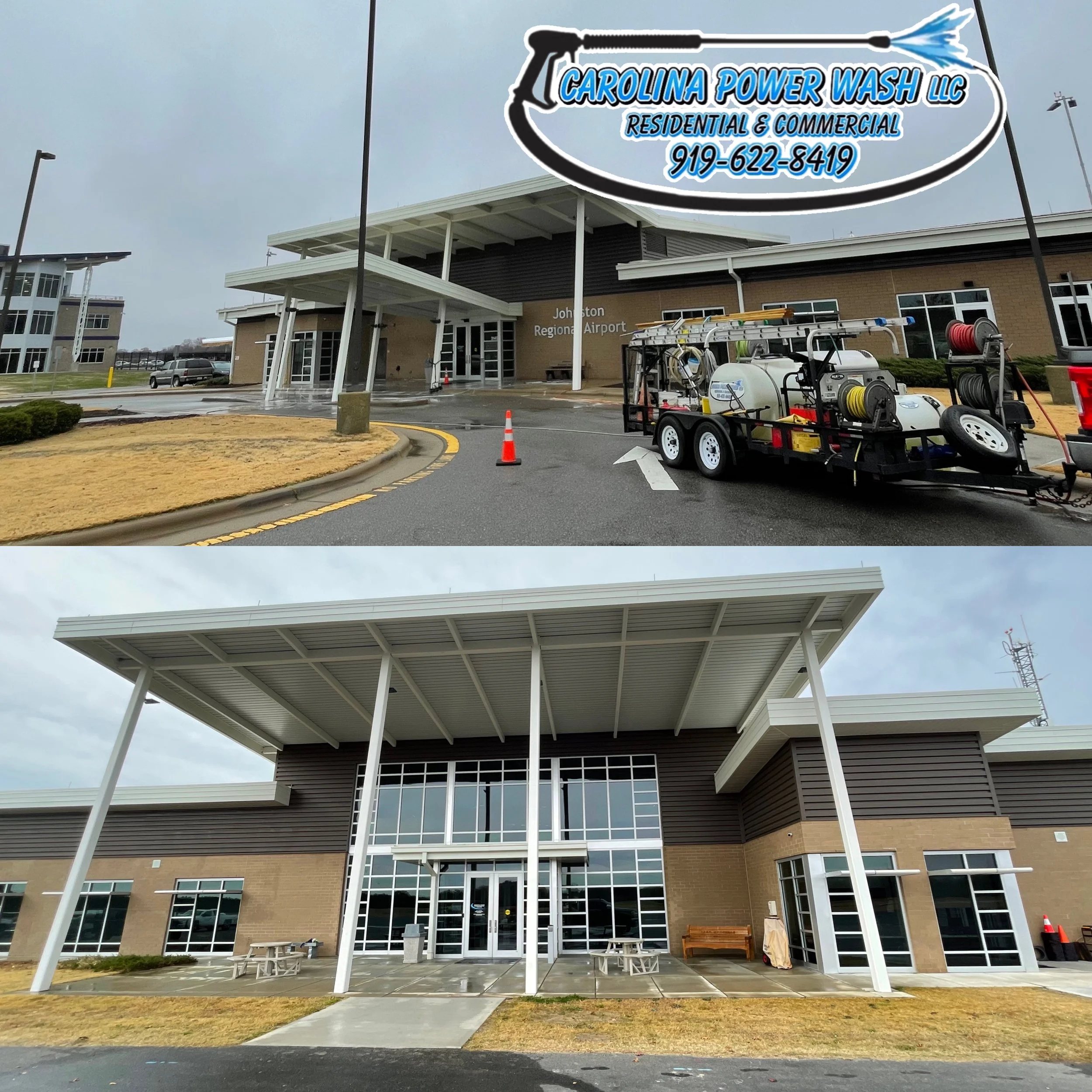 Pressure Washing, window cleaning, concrete cleaning at Johnston County Airport NC