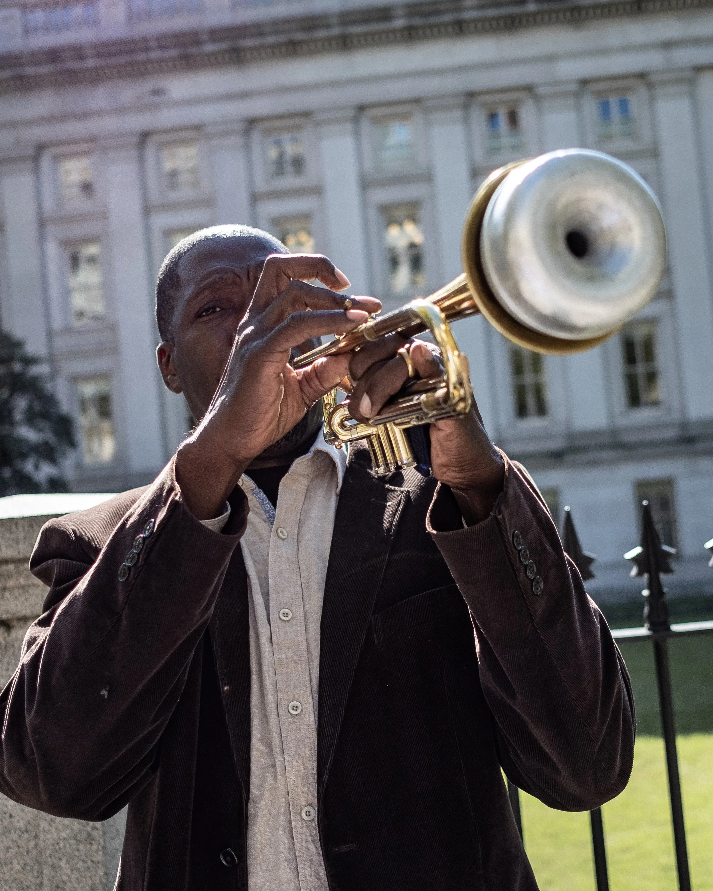Trumpet Player Outside the Treasury Department. Washington, D.C. 2018