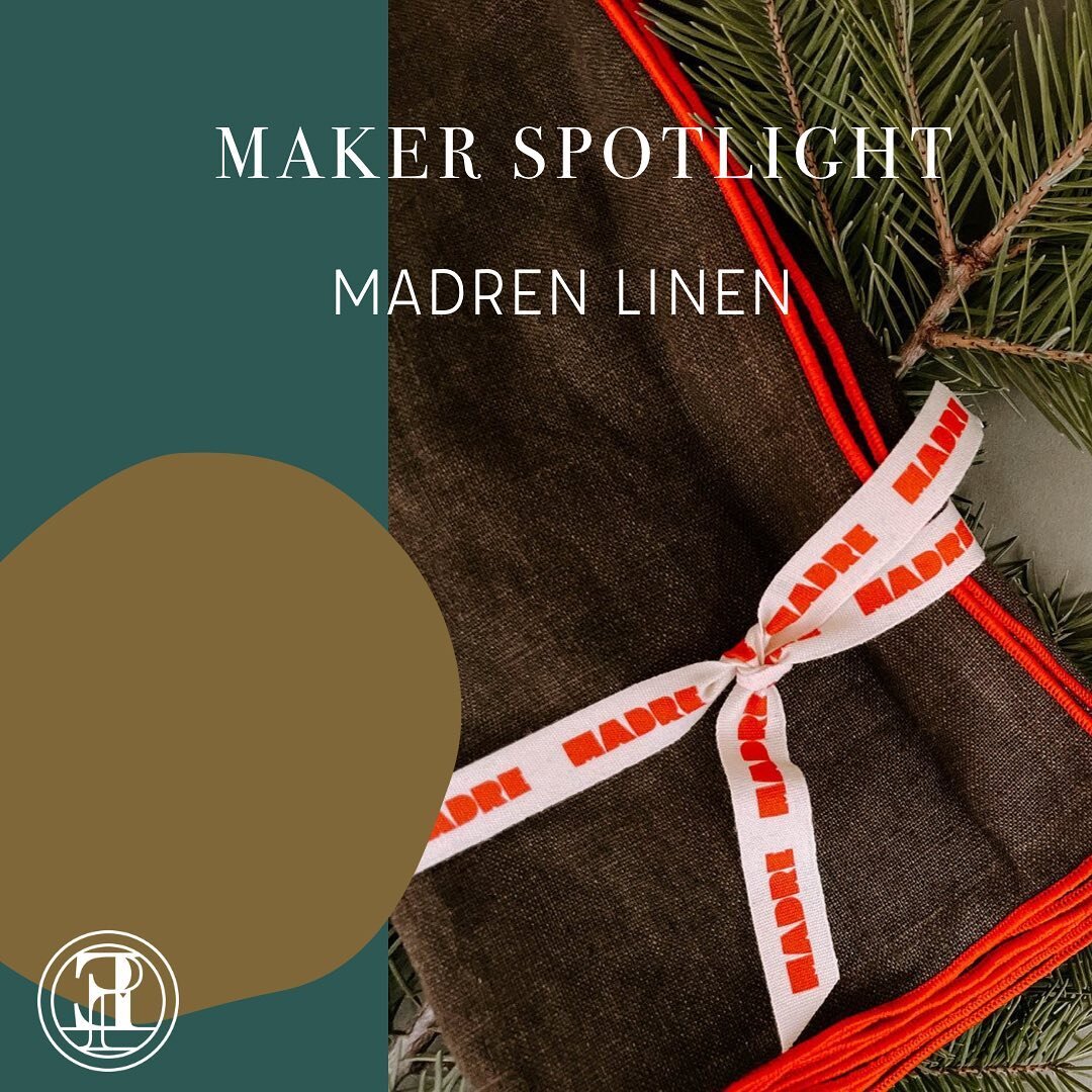 Todays Maker Spotlight is Madre Linen. Makers Shay and Jeanie strive to offer linen home essentials that support food, rest, and our community. Madre Linen is working toward 100% domestic as possible, meaning: grown, processed, woven, and sewn here i