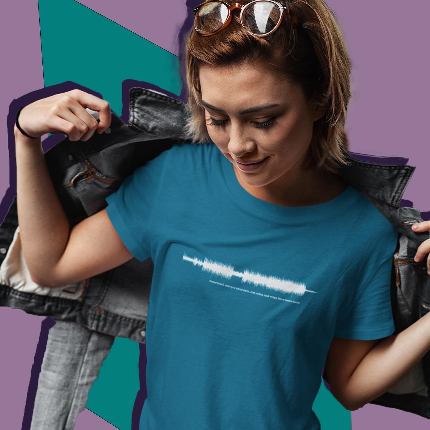 Deep Teal Unisex Miles and Miles Waveform shirt $25
.
Free pickup @artboutiki if you&rsquo;re local 
Link in bio - gwabn.com/store