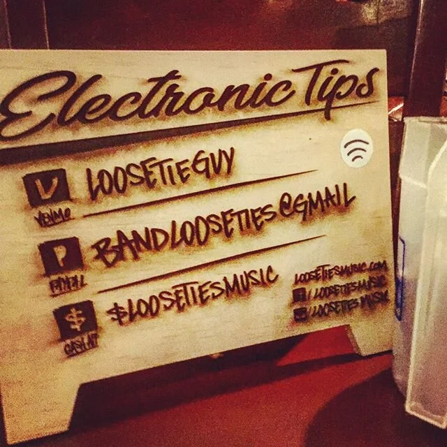 Got the new sign rockin at Ramshead tonight! Designed by @skribemusic . -We&rsquo;re living in the future man!! #looseties #loosetiesmusic #localmusic #mdmusic #annapolismusic #lasers #tipusfromyourcouch