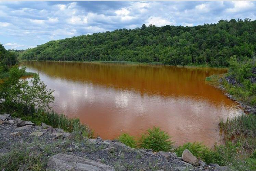 A lake in Northeast PA is no longer used for recreation because of AMD. Photo by Marissa Rollman.